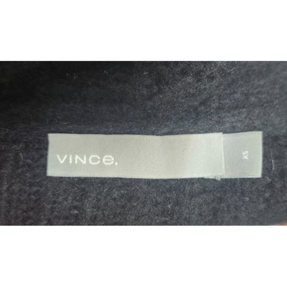 Vince Oversize Shawl Collar Soft Plush WoolBlend Rib Knit Cardigan Black XS $465 - Picture 9 of 16